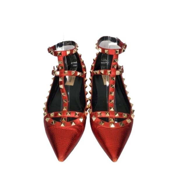 Valentino Garavani Rockstud Caged Pointed Toe Ballet Flats - Picture 2 of 10